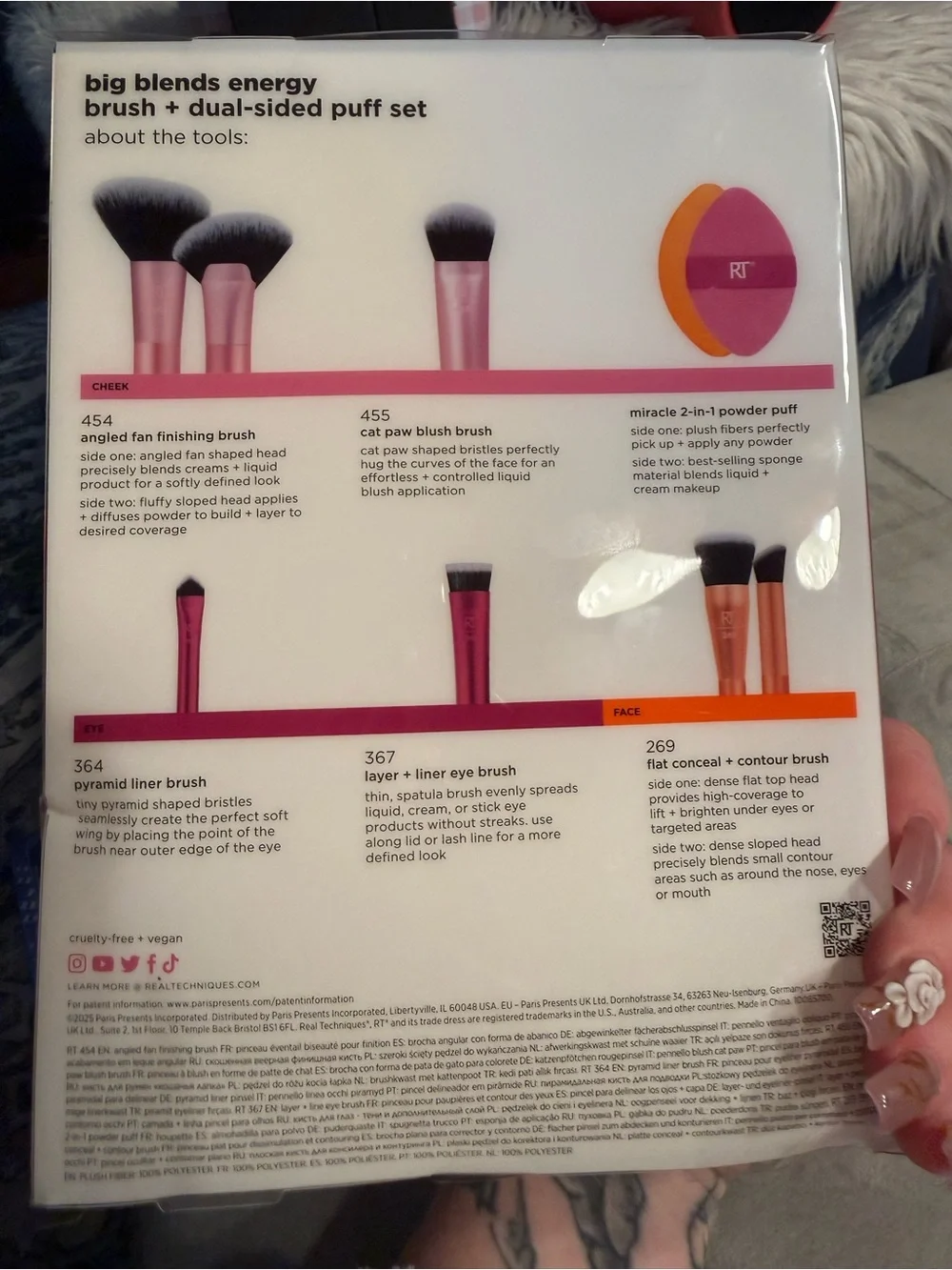 Real Techniques Pink and Black Brush Set of 3 NWT